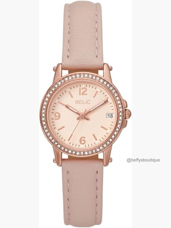 Vintage 29mm Genuine Leather Strap Analog Quartz Watch Women